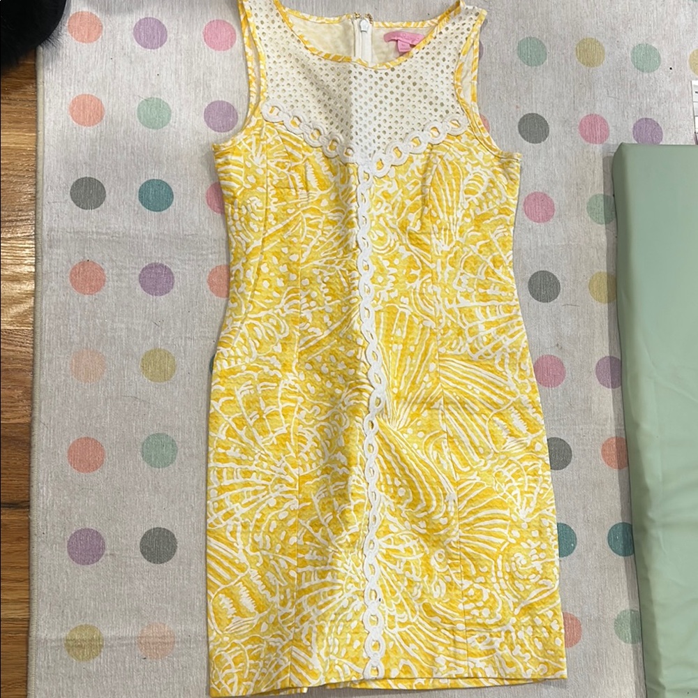 Lilly Pulitzer Yellow and Cream Eyelet Dress